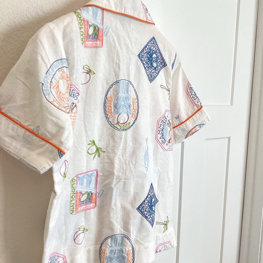 Damson Madder Short Sleeve Hawaiian Shirt Button Down Linen Blend New - Picture 12 of 16